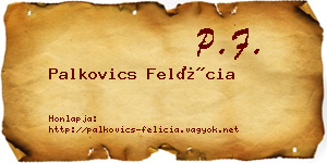 Palkovics Felícia névjegykártya